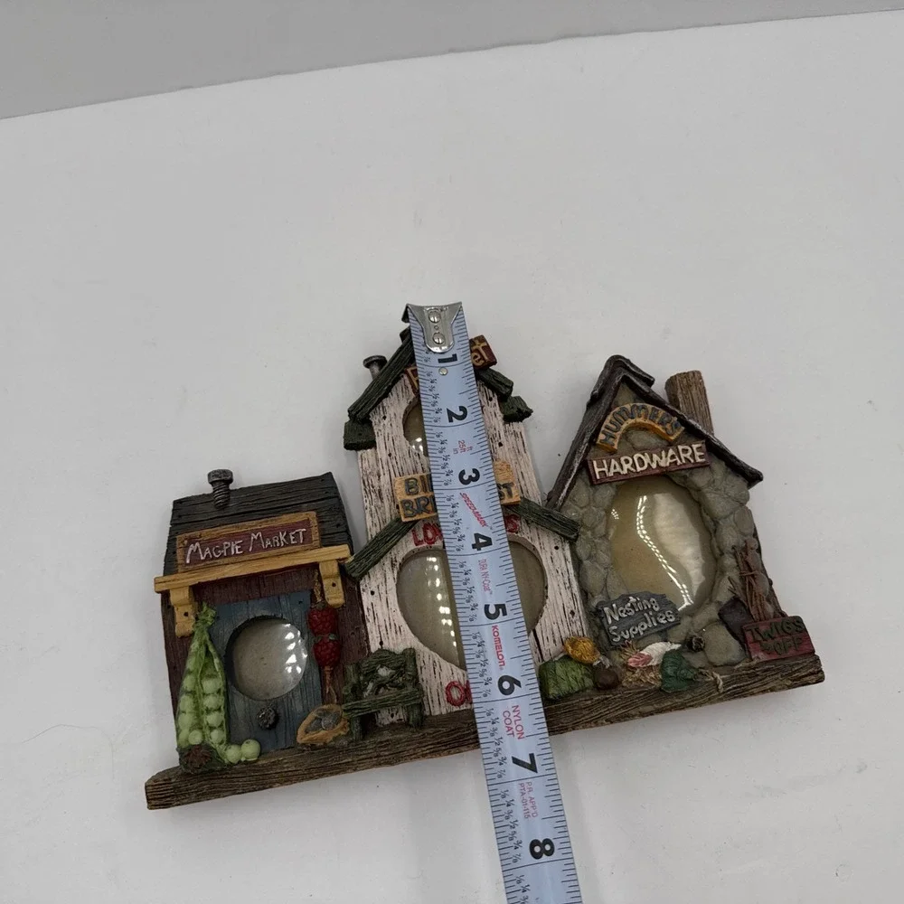 Vtg 90s Birdhouse Village Figurine Love Birds Resin Decor‎ Picture Frame Cottage